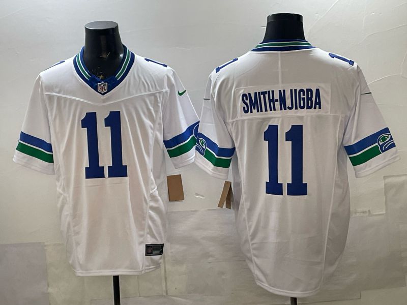 Men 2026 Seattle Seahawks #11 Smith-Njigba White 3th generation Nike Limited NFL Jersey style 01->seattle seahawks->NFL Jersey